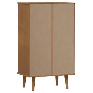 Berkfield Shoe Cabinet MOLDE Brown 59,5x35x103 cm Solid Wood Pine