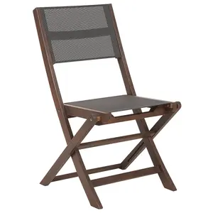 Set of 2 Garden Chairs CESANA Acacia Wood Dark Wood