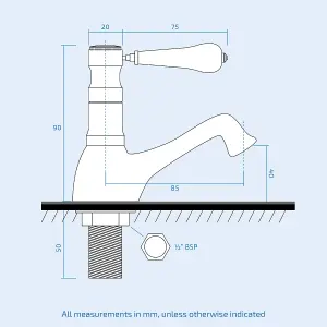 Nes Home Imperior Traditional Bathroom Hot & Cold Twin Basin Taps