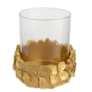 Hestia Gold Flower Candle Holder