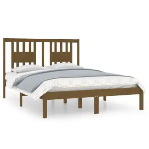 Berkfield Bed Frame Honey Brown Solid Wood Pine 120x200 cm