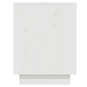 Shoe Cabinet White 110x34x45 cm Solid Wood Pine