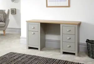 GFW Lancaster 4 Drawer Study Desk Grey