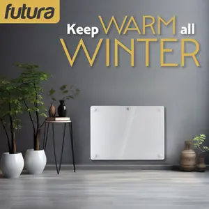 Futura Electric 1000W WIFI Glass Radiator Panel Heater White Wall Mounted or Floor Standing Bathroom Safe Timer and Thermostat