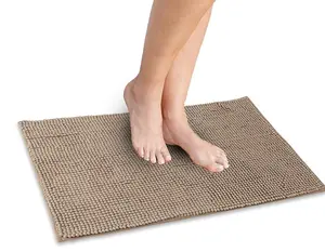 Super Soft Chloe Microfiber Fast Dry Bath Mat Bathroom Shower Machine Washable 50 x 80cm Walnut