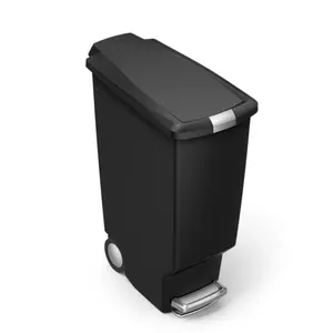 Simplehuman 40L Plastic Slim Pedal Bin Black