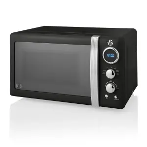 Swan Retro LED Digital Microwave Black SM22030LBN