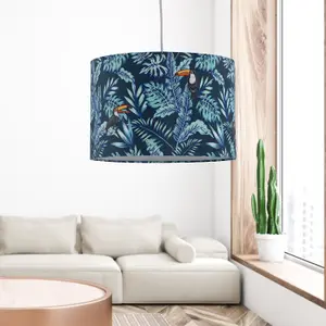 First Choice Lighting Toucan Velvet Toucan Design 30cm Pendant or Table Lamp Shade