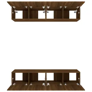 Berkfield TV Cabinets 4 pcs Brown Oak 80x30x30 cm Engineered Wood