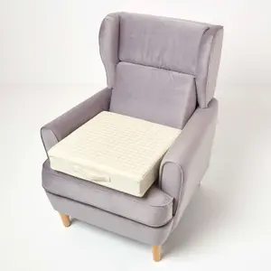 Homescapes Cream Cotton Orthopaedic Foam Armchair Booster Cushion