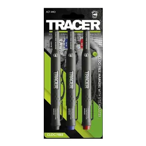 Tracer ACF-MK3 Clog Free Markers with Site Holster - Pack of 3