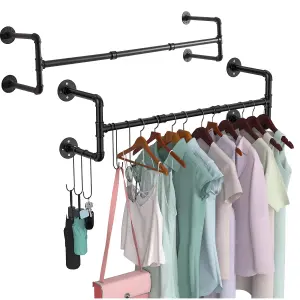 Wall Mounted Clothes Rack,105cm (2 Packs)