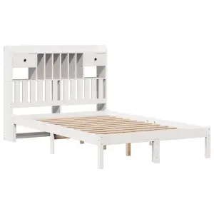 Berkfield Bookcase Bed without Mattress White 120x200 cm Solid Wood Pine