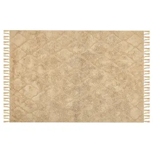 Cotton Area Rug 140 x 200 cm Beige SANLIURFA