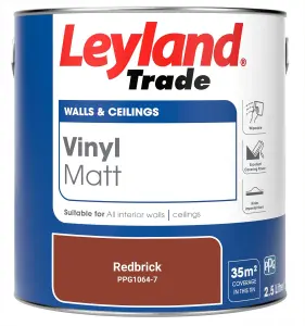 Leyland Trade Vinyl Matt Walls & Ceilings Emulsion Paint Redbrick (PPG1064-7) 2.5L