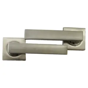 Cafri Door Handle Satin Nickel Rectangular Lever on Square Rose Internal Latch Handles