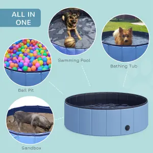 Pawhut Pet Cat Dog Swimming Pool Indoor Outdoor Bathing Foldable Inflate 100cm