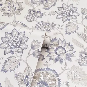 Soft Jacobean Trail Soft Grey Wallpaper