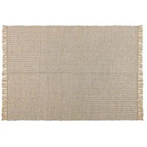 Jute Area Rug 140 x 200 cm Beige ADABAG