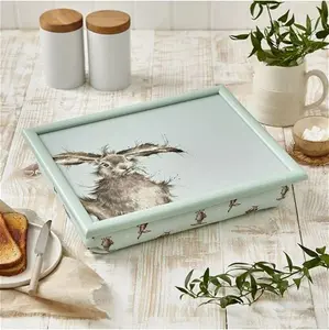 Wrendale Designs Hare Lap Tray, Green/Brown