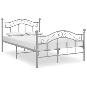 Berkfield Bed Frame Grey Metal 120x200 cm