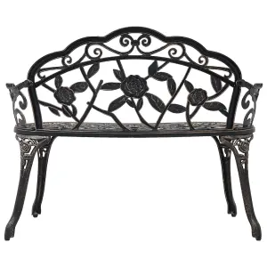 Berkfield Bistro Bench 100cm Bronze Cast Aluminium