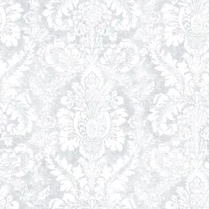 Galerie Abby Rose 4 Grey Valentine Damask Smooth Wallpaper