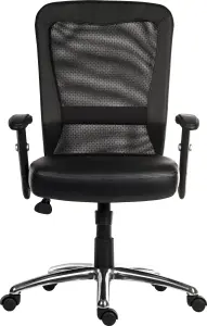 Breeze Mesh Executive Chair with bonded leather seat