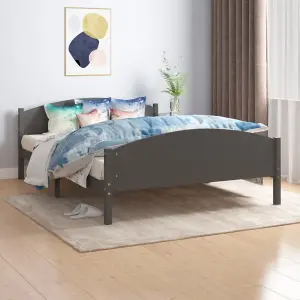 Berkfield Bed Frame Dark Grey Solid Pine Wood 160x200 cm