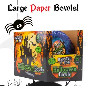 Halloween Paper Bowls Graveyard 7.5 inch Paper Bowls Halloween Party (8 Pack)