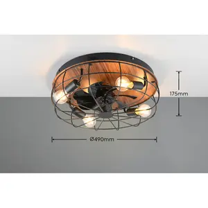 Calista 48cm Ceiling Fan with Light Kit Brown