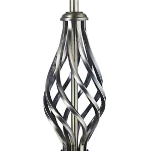 Traditional Brushed Antique Brass Table Lamp Base with Twist Metal Stem Design