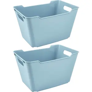 Keeeper Storage Box 12L Textured Surface Blue - Set of 2