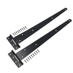 450mm Heavy Duty T Tee Hinges for Doors + Gates with Fixing Screws 4pc