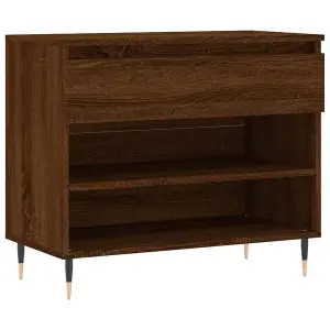 Shoe Cabinet Brown Oak 70x36x60 cm Engineered Wood