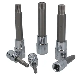 3/8" And 1/2" Drive Spline Triple Square Impact Impacted Sockets M6 - M6H 6pc