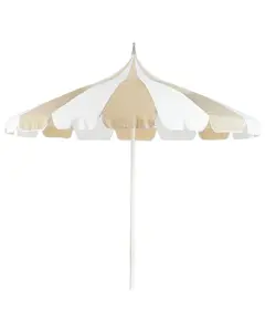 Garden Market Parasol 2.45 m Beige and White MINOA