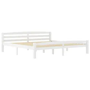 Berkfield Bed Frame White Solid Pinewood 200x200 cm