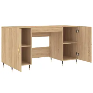 Berkfield Desk Sonoma Oak 140x50x75 cm Engineered Wood