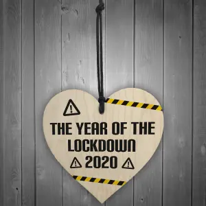 Year Of Lockdown Wooden Heart Quarantine Gift Family Gift Xmas Decoration