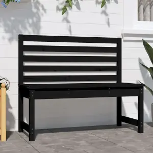 Berkfield Garden Bench Black 109 cm Solid Wood Pine