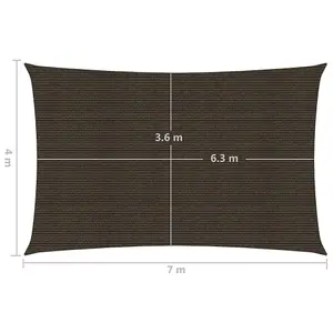 Berkfield Sunshade Sail 160 g/m2 Brown 4x7 m HDPE