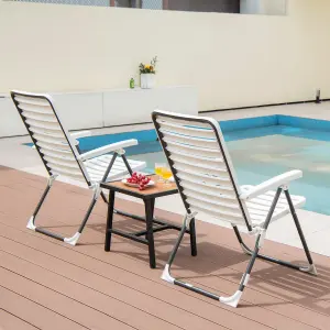 Costway Patio Folding Chair Adjustable Reclining High Back Folding Chair 7-Level Height