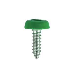 Sealey Green Number Plate Screws 4.8 x 18mm 50 Pieces Plastic Head PTNPG