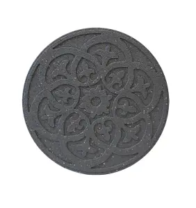 Round Grey Scroll Stepping Stone (45cm diameter x 2cm thick)