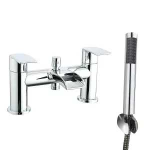 SunDaze Waterfall Bath Shower Mixer Tap Chrome Hand Held Shower Head