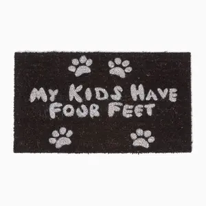 Homescapes Four Feet Paws Coir Doormat