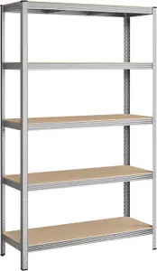 SONGMICS 5-Level Shelving Rack, Storage Organising Shelf, Boltless Assembly, Garage Organizer, Heavy Duty, Silver