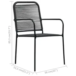 Berkfield Garden Chairs 4 pcs Cotton Rope and Steel Black