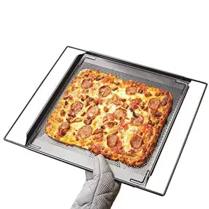 Adjustable Width Oven Shelf Non-Stick Carbon Steel Cooking Baking Tray - Measures H2.5 x D35 x W38.5 to 60.5cm